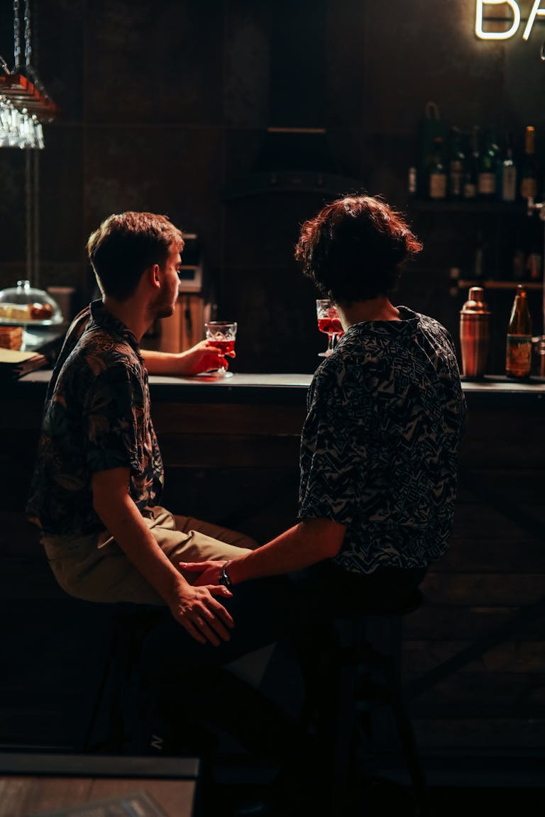 A Couple Drinking at the Bar