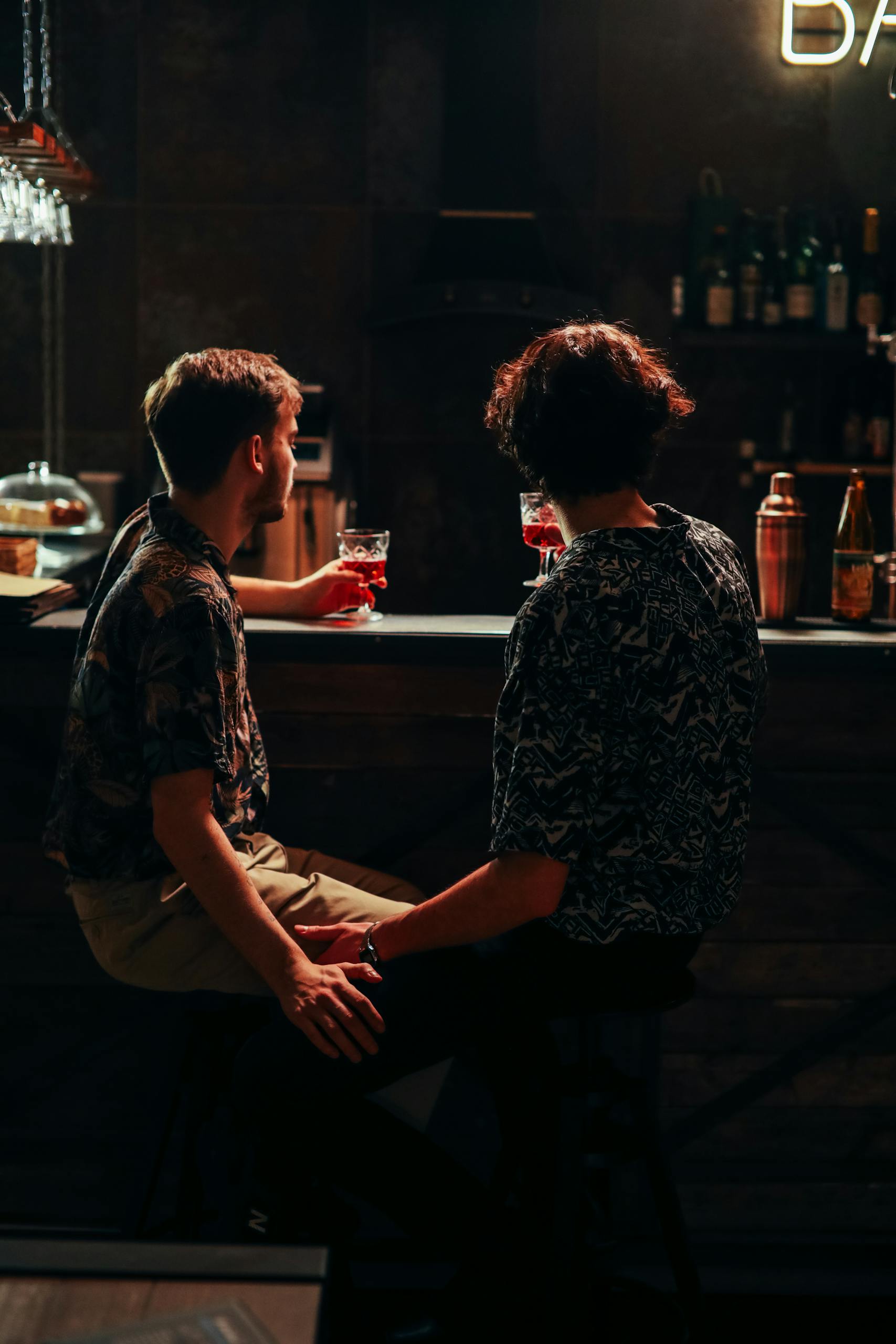 A Couple Drinking at the Bar